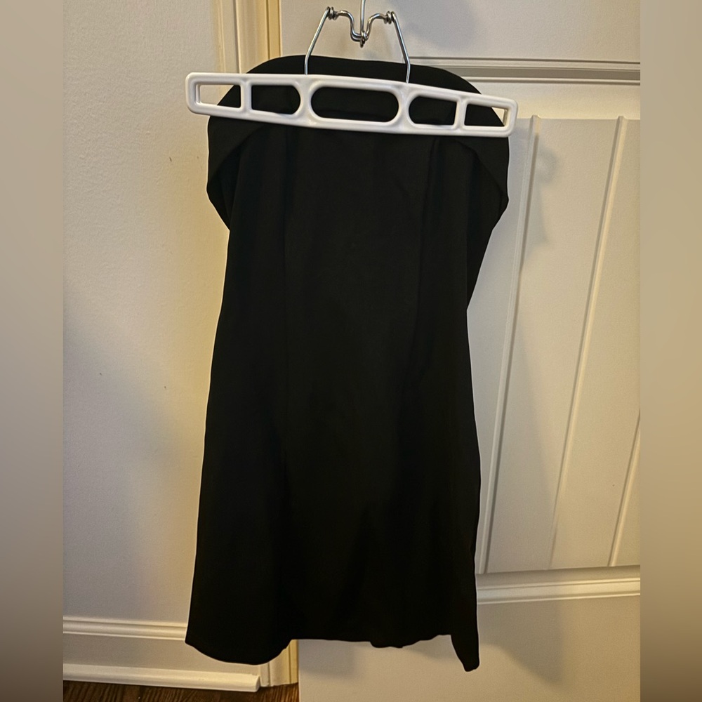 Black strapless dress